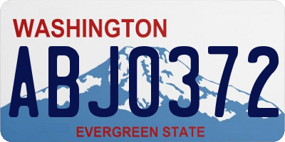 WA license plate ABJ0372