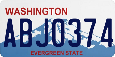 WA license plate ABJ0374