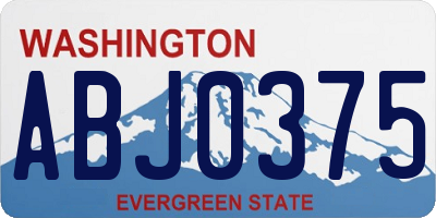 WA license plate ABJ0375