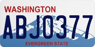WA license plate ABJ0377