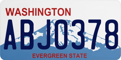 WA license plate ABJ0378