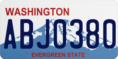 WA license plate ABJ0380