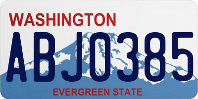 WA license plate ABJ0385