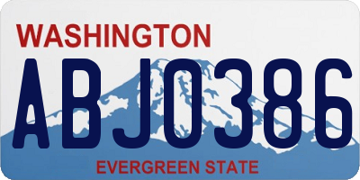 WA license plate ABJ0386