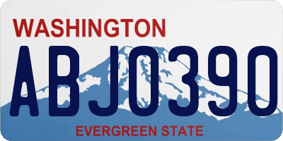 WA license plate ABJ0390