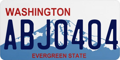 WA license plate ABJ0404