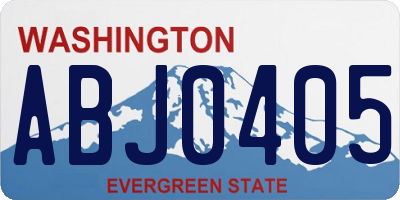WA license plate ABJ0405