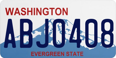 WA license plate ABJ0408