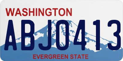 WA license plate ABJ0413