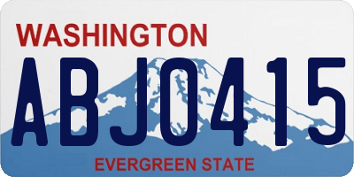WA license plate ABJ0415
