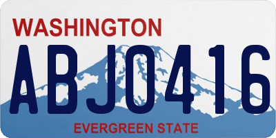 WA license plate ABJ0416