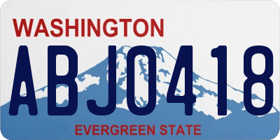 WA license plate ABJ0418