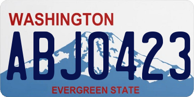 WA license plate ABJ0423