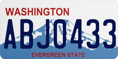 WA license plate ABJ0433