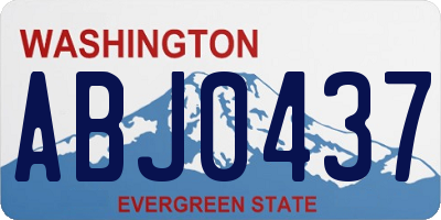 WA license plate ABJ0437