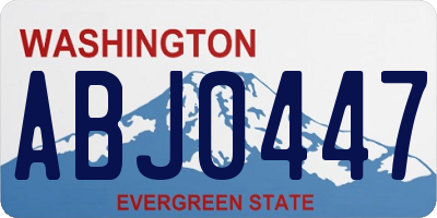 WA license plate ABJ0447