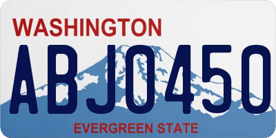 WA license plate ABJ0450