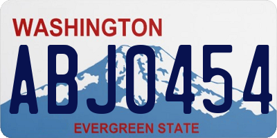 WA license plate ABJ0454