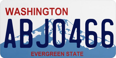 WA license plate ABJ0466