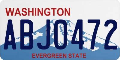WA license plate ABJ0472