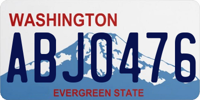 WA license plate ABJ0476