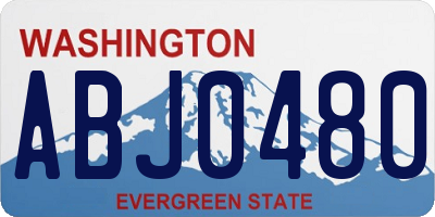 WA license plate ABJ0480
