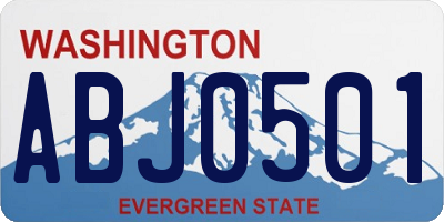 WA license plate ABJ0501
