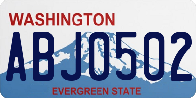 WA license plate ABJ0502