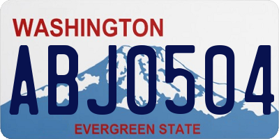 WA license plate ABJ0504