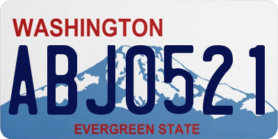WA license plate ABJ0521