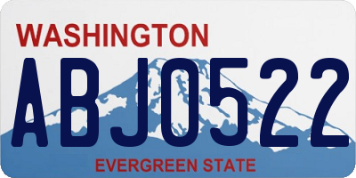 WA license plate ABJ0522