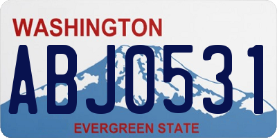 WA license plate ABJ0531