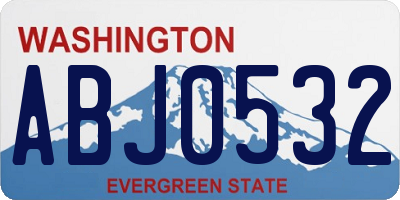 WA license plate ABJ0532