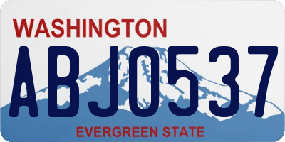 WA license plate ABJ0537