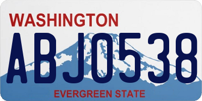 WA license plate ABJ0538