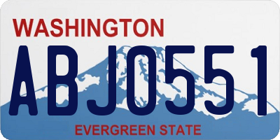 WA license plate ABJ0551