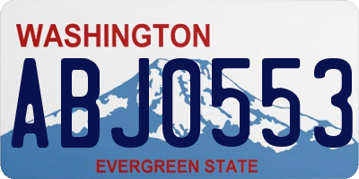WA license plate ABJ0553
