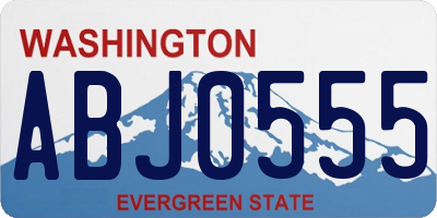 WA license plate ABJ0555