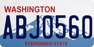 WA license plate ABJ0560