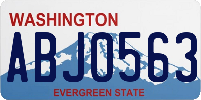 WA license plate ABJ0563
