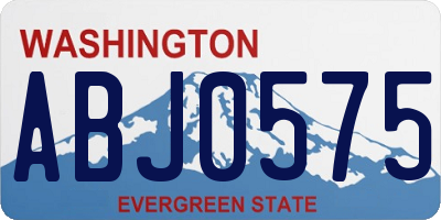 WA license plate ABJ0575
