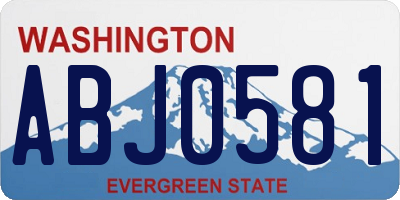 WA license plate ABJ0581
