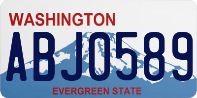 WA license plate ABJ0589
