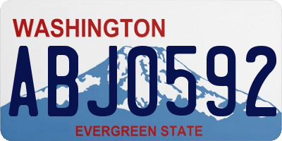 WA license plate ABJ0592