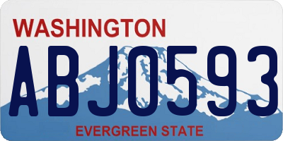 WA license plate ABJ0593