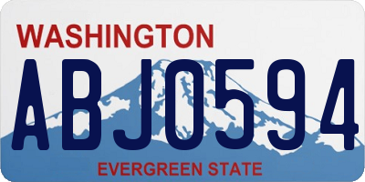 WA license plate ABJ0594