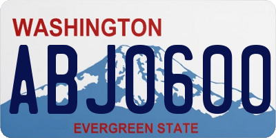 WA license plate ABJ0600