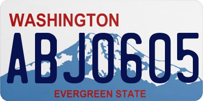 WA license plate ABJ0605