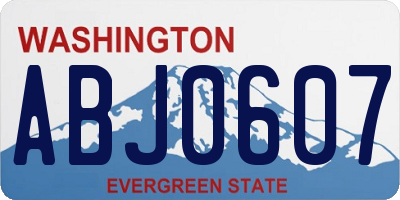 WA license plate ABJ0607