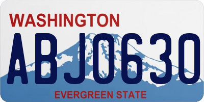 WA license plate ABJ0630